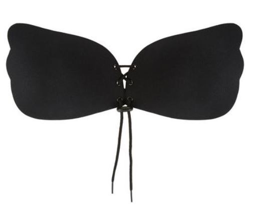  This stick on bra has lacing to boost your cleavage