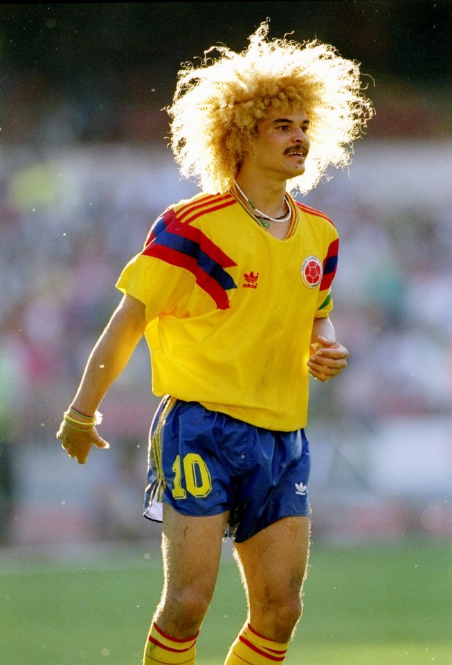  Who could forget Carlos Valderrama's hair... and kit