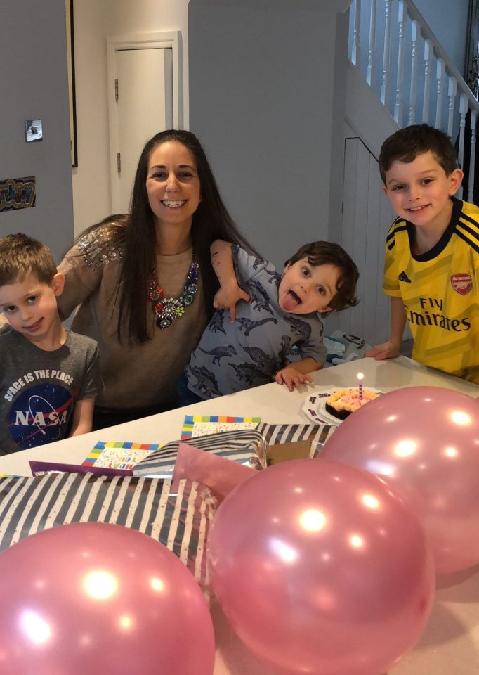  Natasha celebrating her birthday on lockdown with Aaron, Jake and Jonah