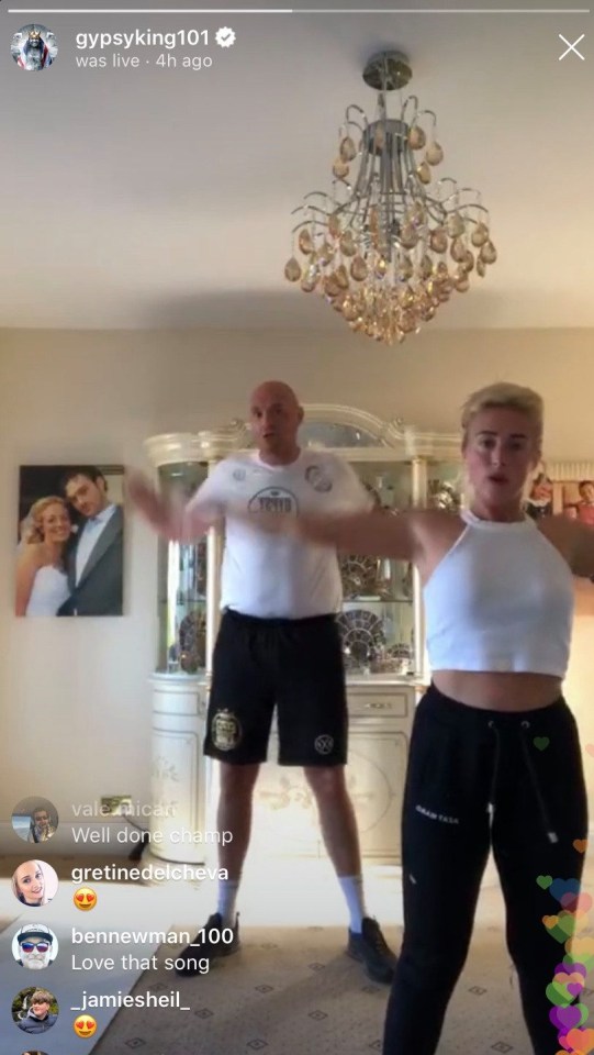 Tyson Fury’s wife Paris joins in with the morning workouts