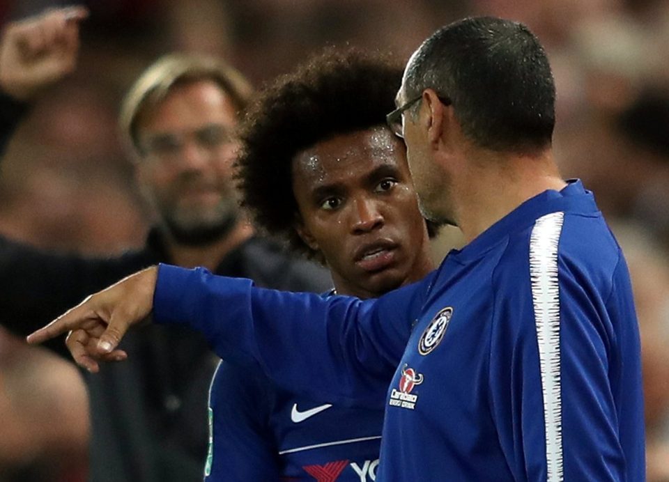  Willian could be offered a reunion with Maurizio Sarri if he leaves Chelsea