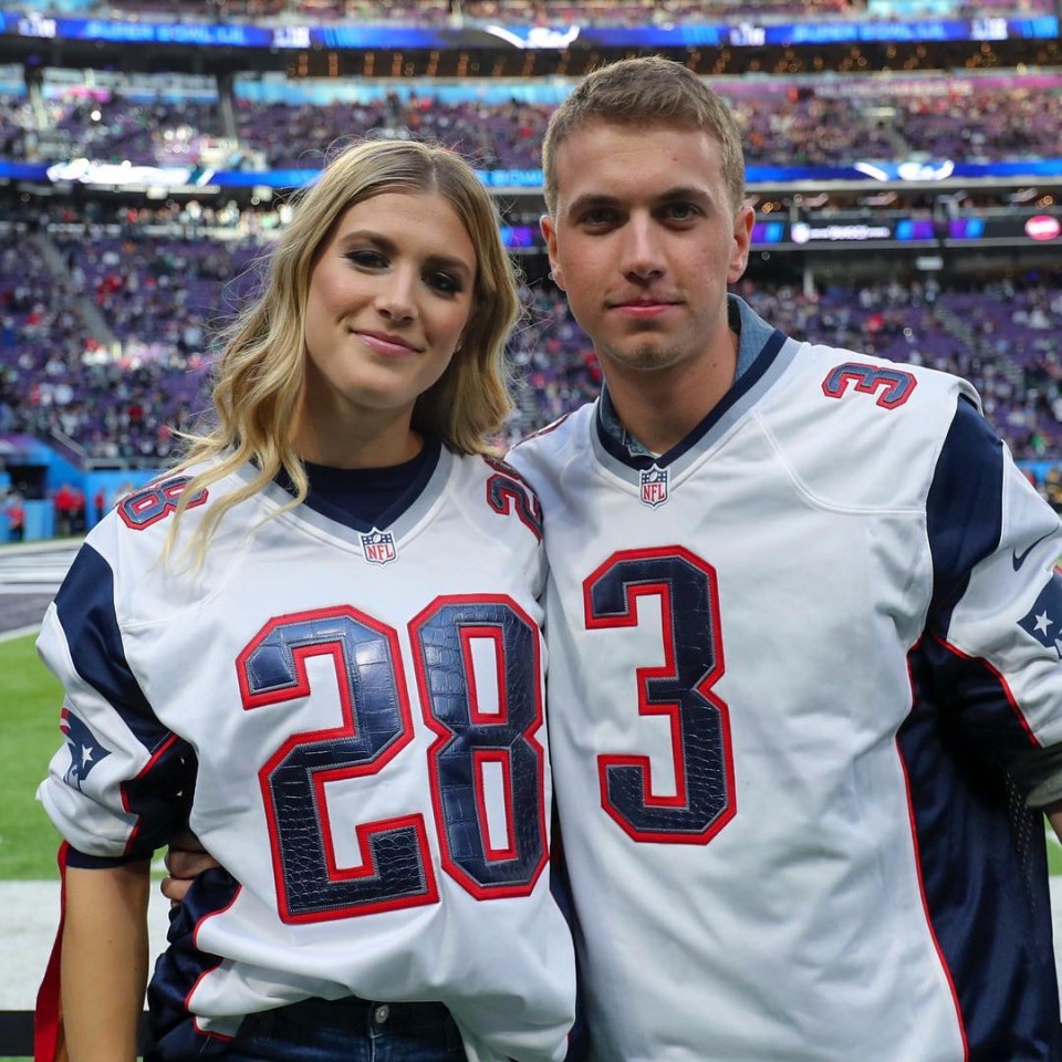  Bouchard alongside her 'Super Bowl date' John Goehrke