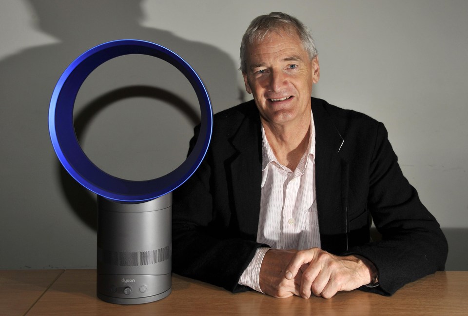  Sir James Dyson with one of his company's inventions - a bladeless fan