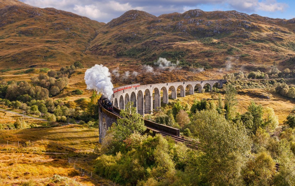 Use Google Maps to spot the iconic scenery, pictured here is the Glenfinnan Viaduct 