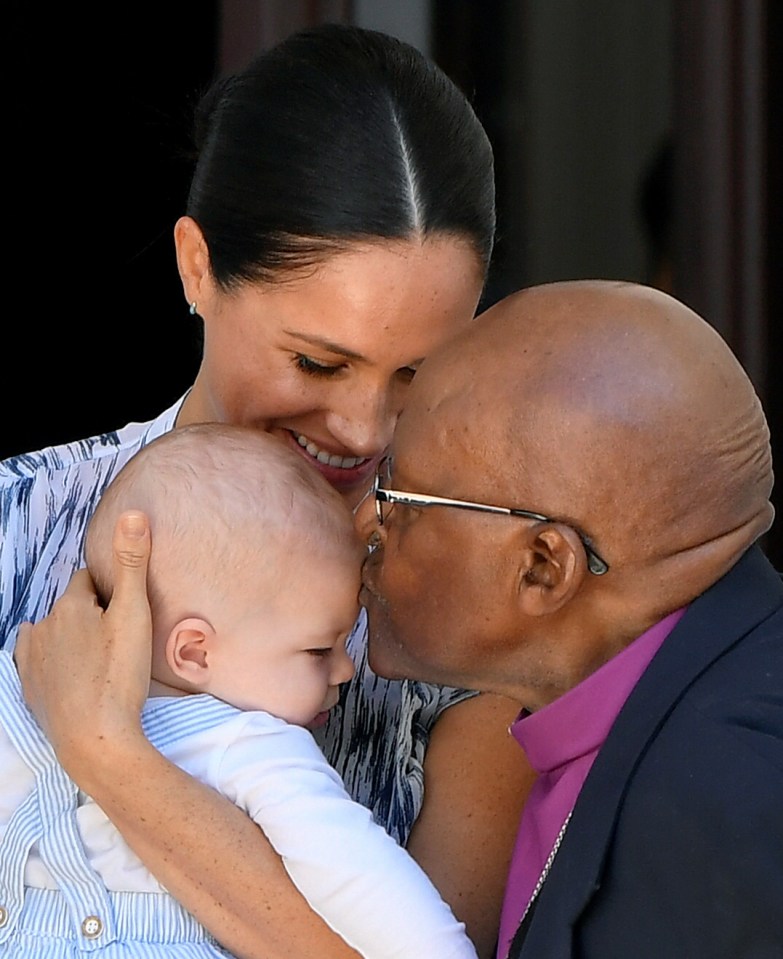 Baby Archie received two books from Archbishop Desmond Tutu that the anti-apartheid hero had written