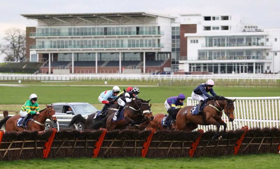  Empty stands are seen at the Wetherby Racecourse on March 17 due to the Covid-19 crisis