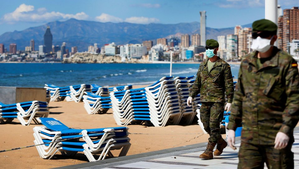 Benidorm's streets would usually be heaving with Brits on their Easter holidays right now, but instead the beaches lie empty