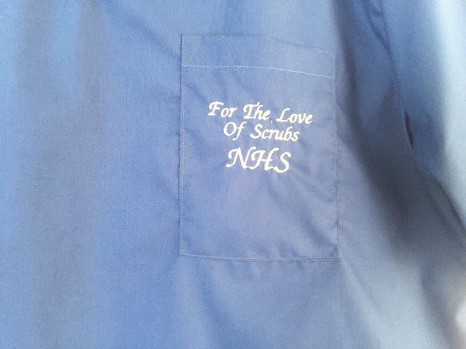 One of the scrubs produced by volunteers taking part in Ashleigh’s new campaign