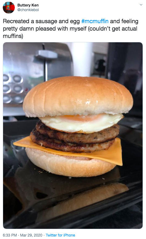 The best part about making them at home is that you can substitute any part – like this person did with the bun