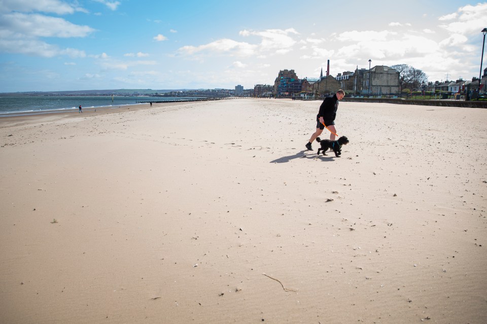 A sunny day at Portobello Beach near Edinburgh, Scotland