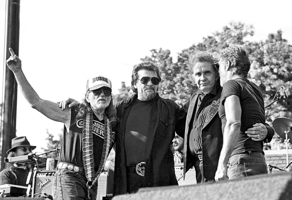 The Highwaymen, from left, Willie Nelson, Waylon Jennings, Johnny Cash and Kris Kristofferson