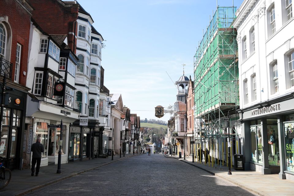  An empty high street in Guildford the day after Prime Minister Boris Johnson put the UK in lockdown