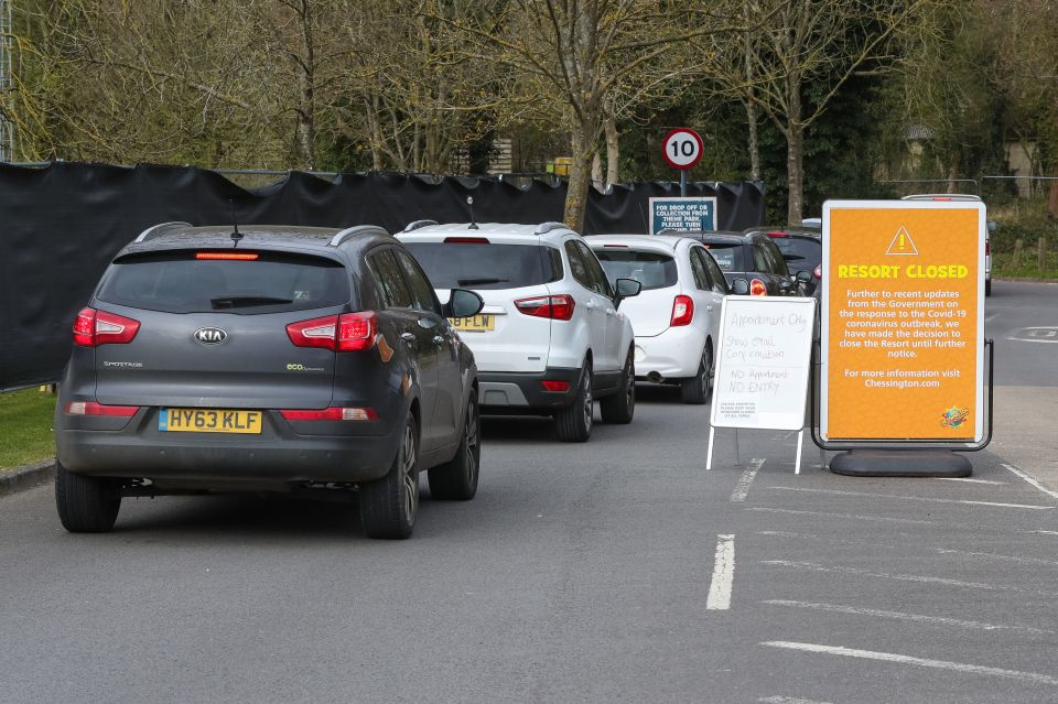  Queues at Chessington tests centre today