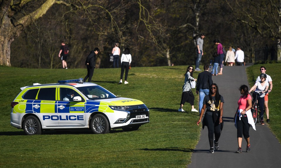 Police moved people on in parks and beaches across the country