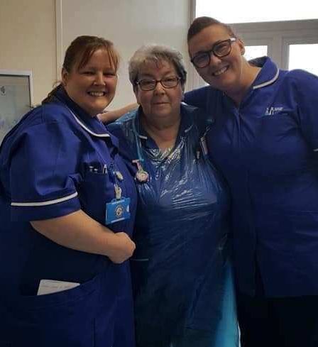  NHS nurse Liz Glanister (centre) died a day after midwife Lynsay Coventry