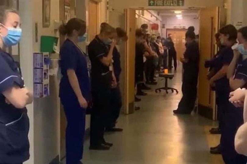  Staff at the Princess Alexandra Hospital in Essex pay tribute to midwife Lynsay Coventry