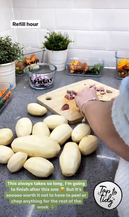 The mum revealed she preps all her veggies for the week on a Sunday