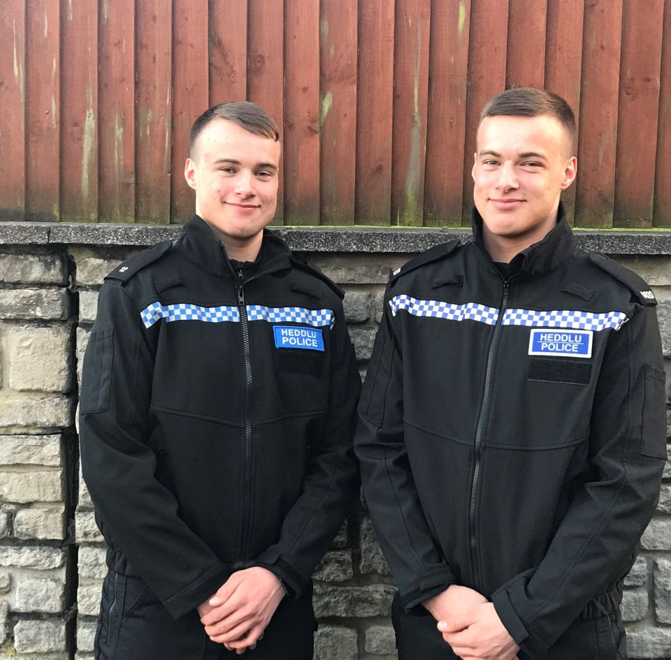  Twins Jack and Tom Herbert have joined their father, a chief inspector, as police forces in South Wales