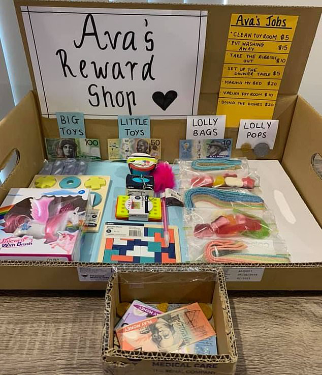 Another genius mum has created a "reward shop" to encourage her young daughter to help around the house