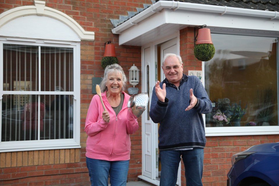  Elaine and John Rignall from Peterborough, show their support for the NHS