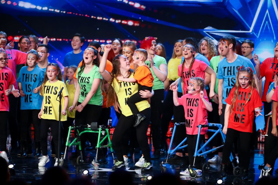  The choir, Sign Along With Us sang an emotional rendition of This Is Me for the judges on Britains Got Talent