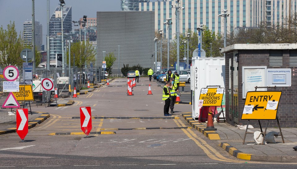  Only 125 people were seen arriving on Friday morning at the coronavirus testing station in The O2 car park, North Greenwich