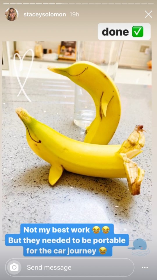 Stacey made epic dolphin bananas for her two eldest sons