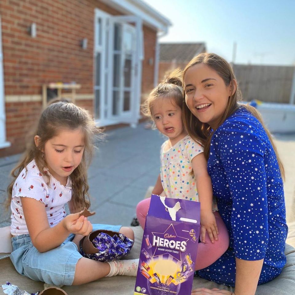  Jacqueline Jossa documented her Easter egg hunt for daughters Ella and Mia