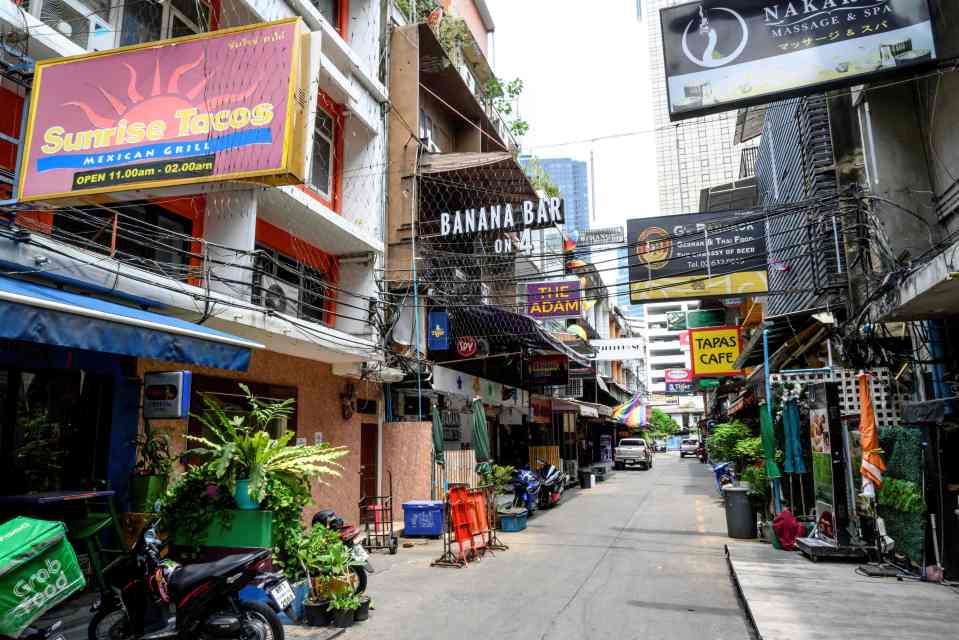 Tourist hotspots such as Phuket and Bangkok have been left deserted