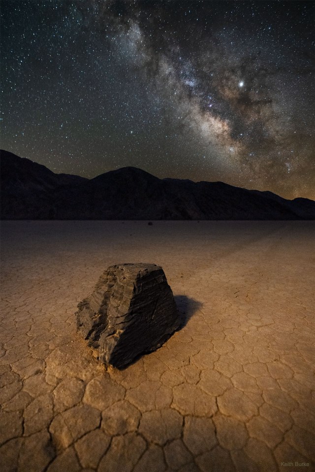  This is Nasa's Astronomy Picture of the Day featuring a sailing stone and the Milky Way