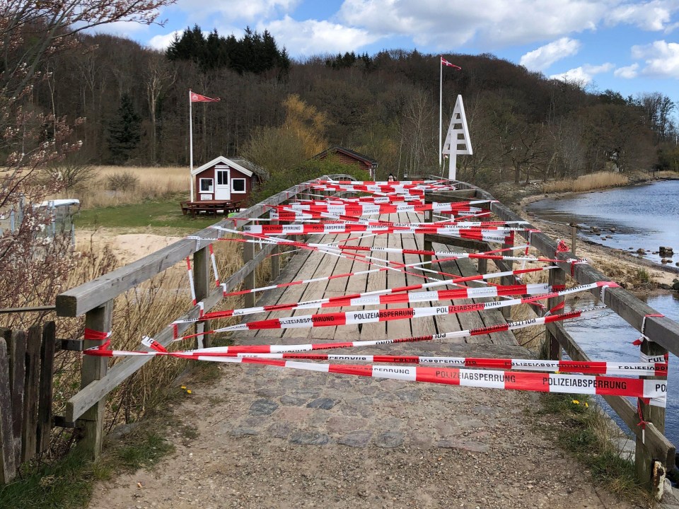 The border with Denmark at Harrislee, which will remain closed until at least May 10