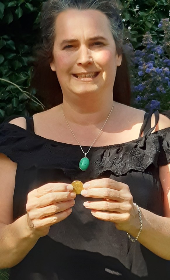  Amanda Johnston dug up a 500-year-old gold coin in her back garden during the coronavirus lockdown