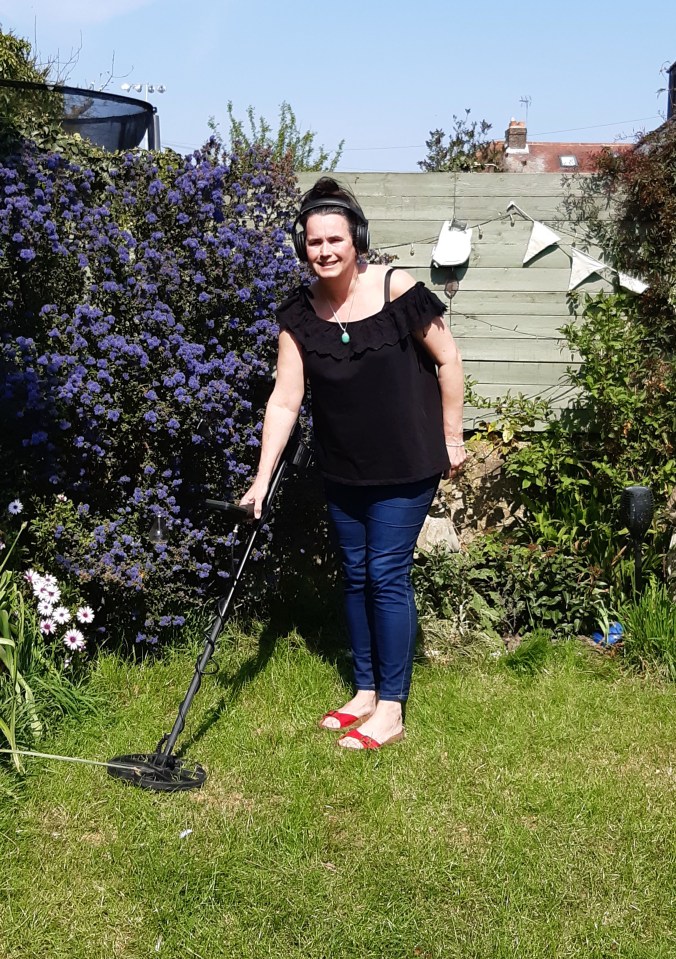  The 48-year-old had been using her son’s metal detector to try and ease her boredom while self-isolating