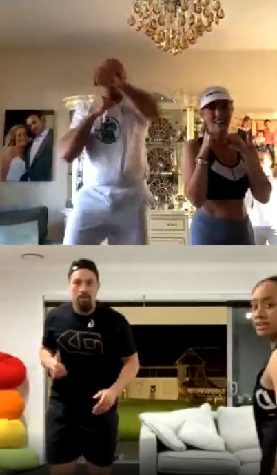  Fury and Paris were joined by Joseph Parker and Laine for their workout