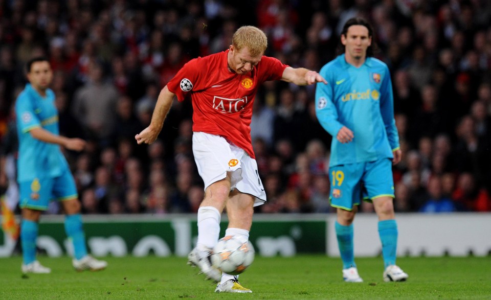  Paul Scholes has revealed that he miskicked his wondergoal against Barcelona