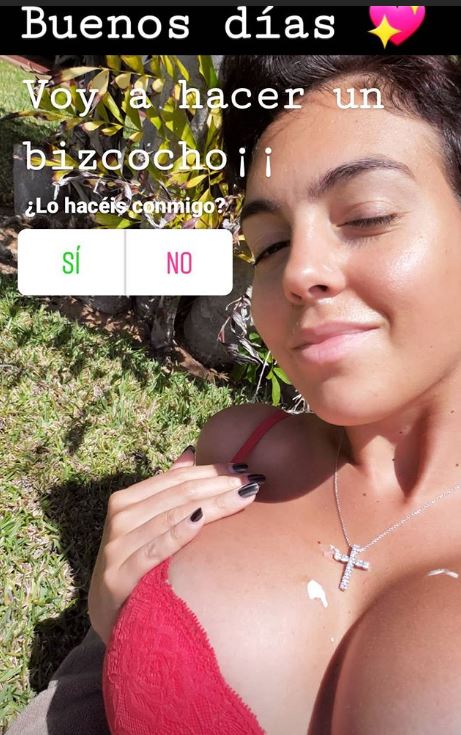  Georgina Rodrigue left little to the imagination as she sunbathed in her bra