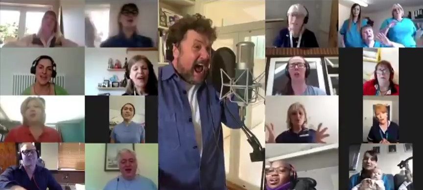  The war veteran thanked Michael Ball and the NHS Voices of Care Choir for 'sharing their talents and expertise'