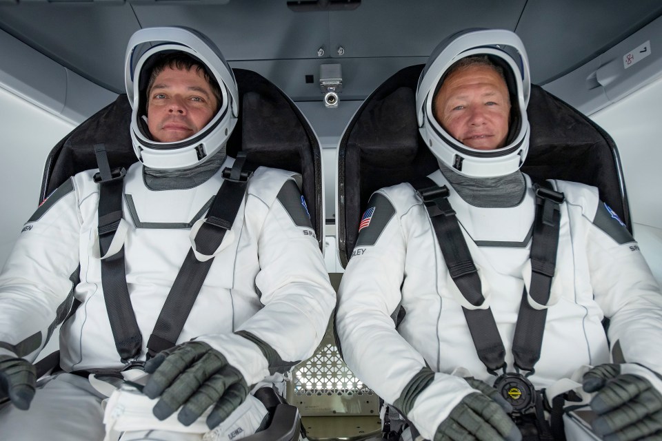  Nasa astronauts Bob Behnken, 48, and Doug Hurley, 52 will ride SpaceX's Crew Dragon capsule to the space station