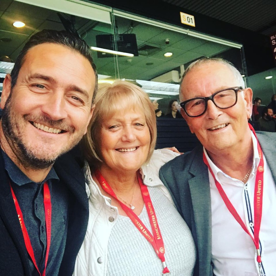 Will Mellor with his mum and dad Shirley and Bill