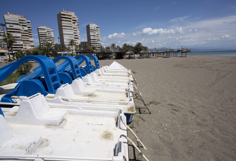  A snap of Playamar beach in Torremolinos, which is usually bursting with tourists