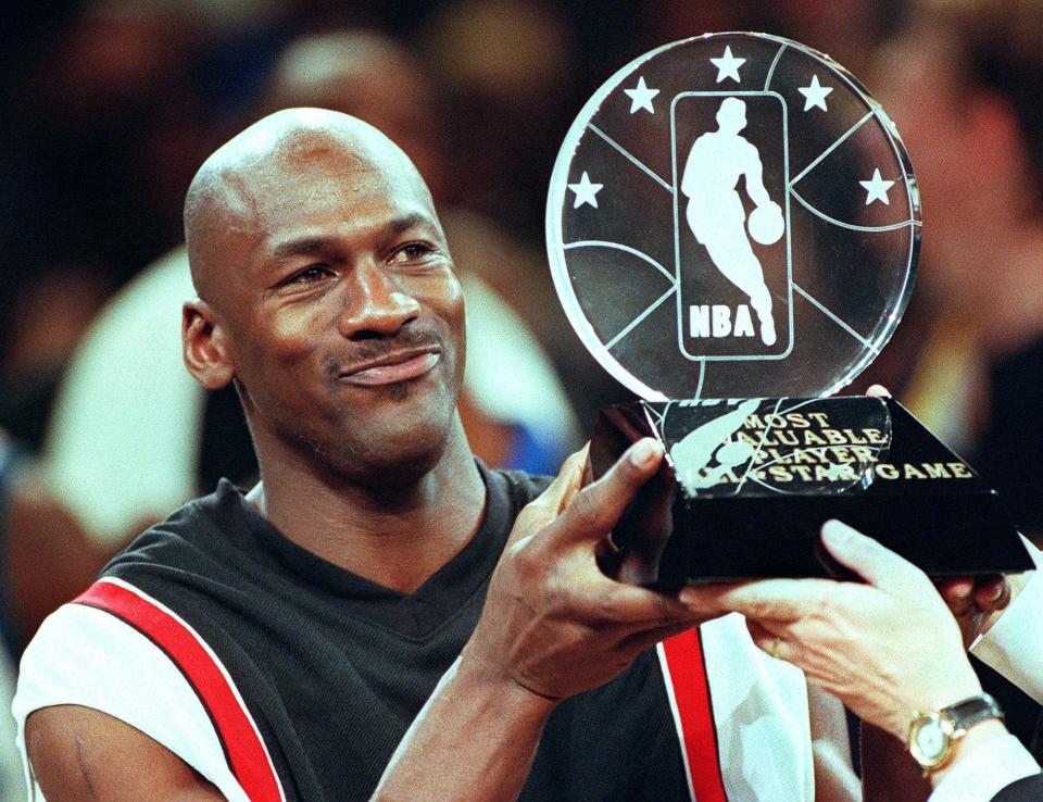  Jordan is a six-time NBA champion and five-time MVP