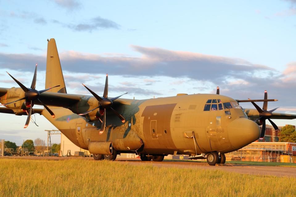  The Atlas military transport plane left on Monday from an airbase in Oxfordshire