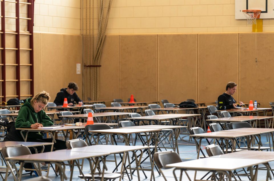 Students sit exams during the lockdown in Holland