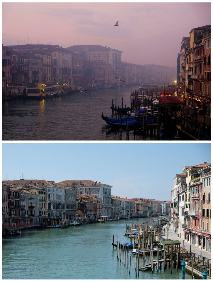 The skyline in Venice, Italy, has become more visible since the lockdown