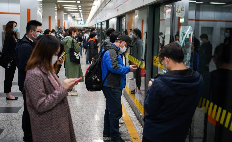  Commuters in Shanghai, which is now thought to be past the peak of the pandemic