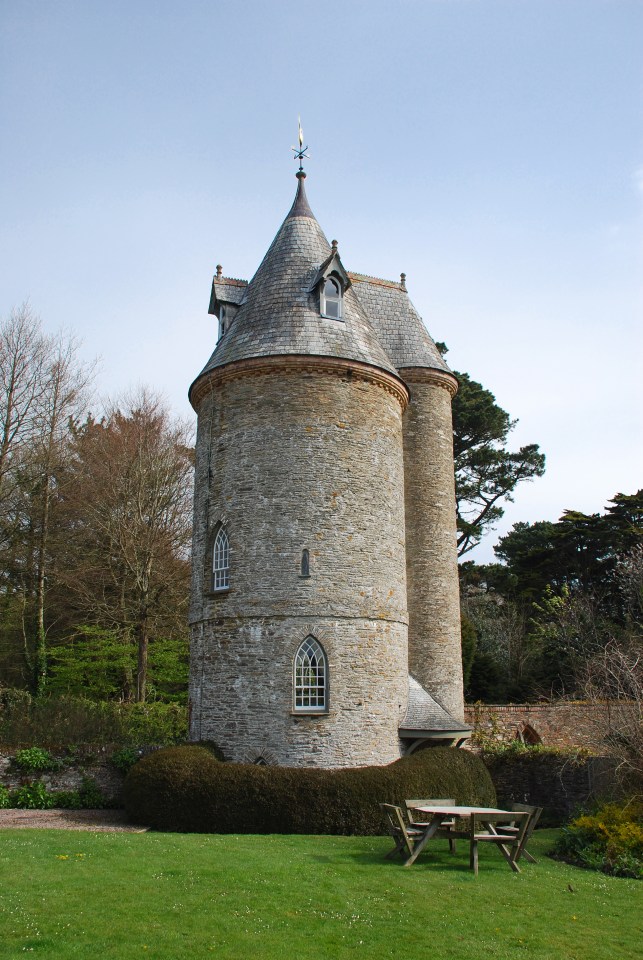  The pointy Water Tower near Truro in southern Cornwall offers glorious seaside views