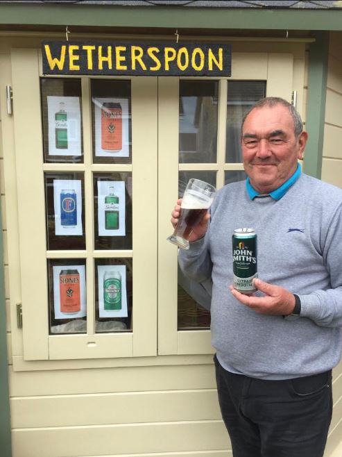 Denis Williams has turned his garden shed into a Wetherspoons