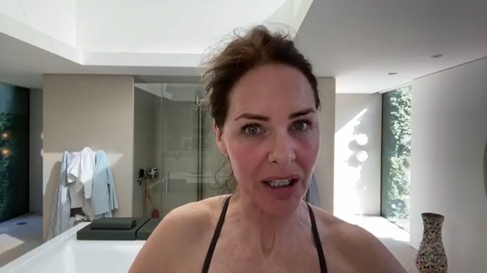  The fashion expert was broadcasting from the bathroom of her West London home