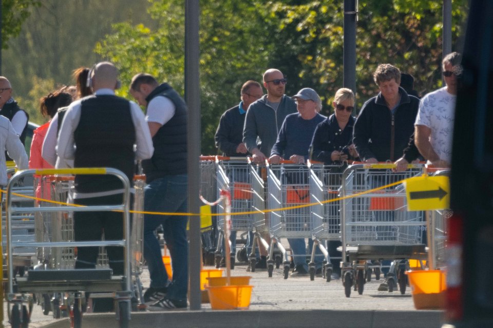  People queue outside the busy store in Ashfield today