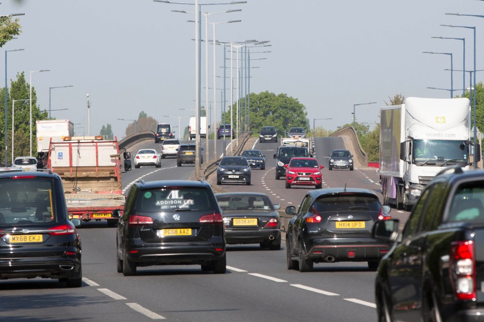  Traffic can be seen on the A40 coming into West London during rush hour this morning